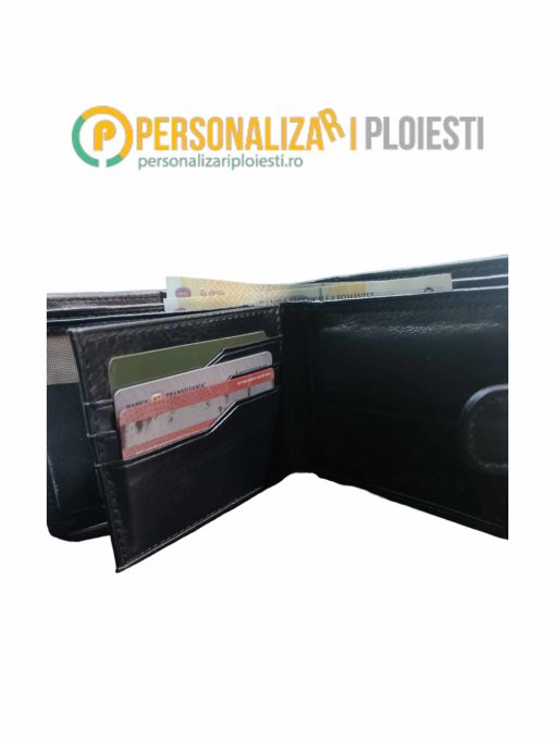 Portofel personalizat din piele naturala, personalizat cu text. Portofel piele naturala.