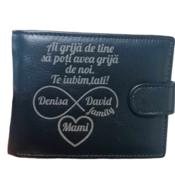 portofel personalizat piele naturala model ai grija