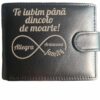 portofel personalizat barbati piele neagra infinit te iubim